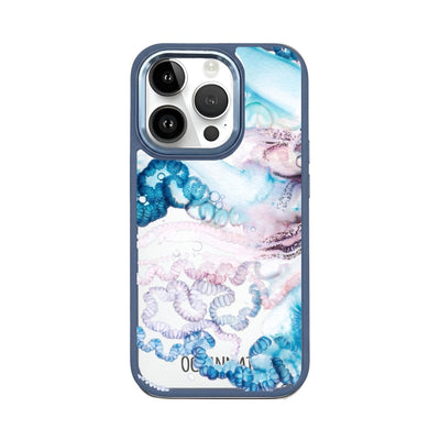 iPhone 14 pro Hülle - Qualle blau - "Men o' War" - nachhaltig