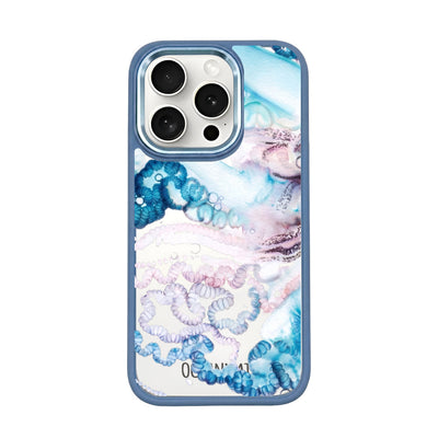 iPhone 15 pro max Hülle - Qualle blau - "Men o' War" - nachhaltig