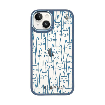 iPhone 14 Case - Cats blue - "meow" - sustainable
