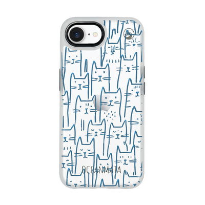 iPhone 16e/17e Case - Cats blue - "meow" - sustainable