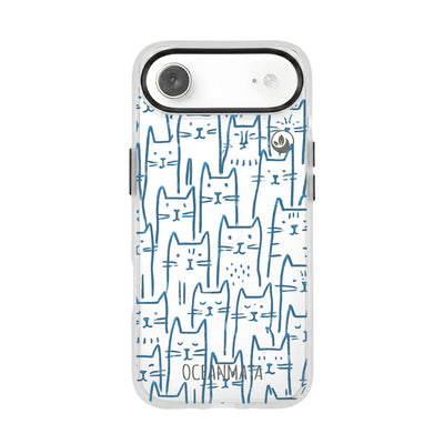 iPhone 17 Air Hülle - Katzen blau - "miau" - nachhaltig