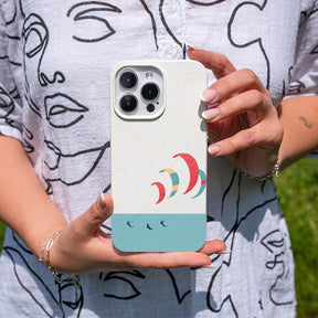 iPhone 15 pro max Hülle - Kite weiß - "Kitesurf" - nachhaltig