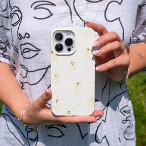 iPhone 17 pro Hülle - Geist weiß - "LittleGhost" - nachhaltig