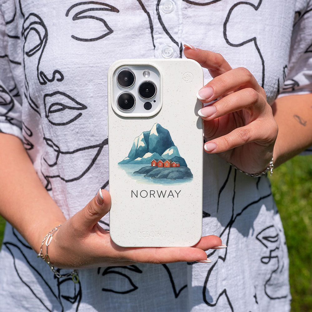 iPhone 16e Hülle - Norwegen weiß - "Norway" - nachhaltig