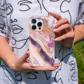 iPhone 16e Hülle - Marmor pink - "PinkMarble" - nachhaltig