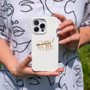 iPhone 16 pro max Hülle - Hunde weiß - "Wuff" - nachhaltig