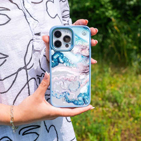 iPhone 13 pro max Hülle - Qualle blau - "Men o' War" - nachhaltig