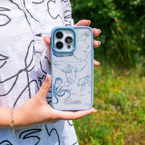 iPhone 14 pro hoesje - walvisblauw - "WhaleLife" - duurzaam 