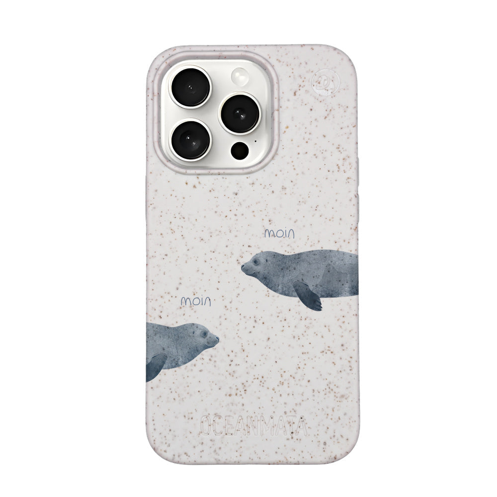 iPhone 15 Pro Case - Seal White - "mooornin" - sustainable