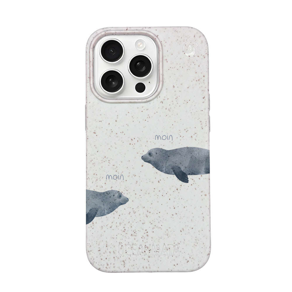iPhone 16 Pro Case - Seal White - "mooornin" - sustainable