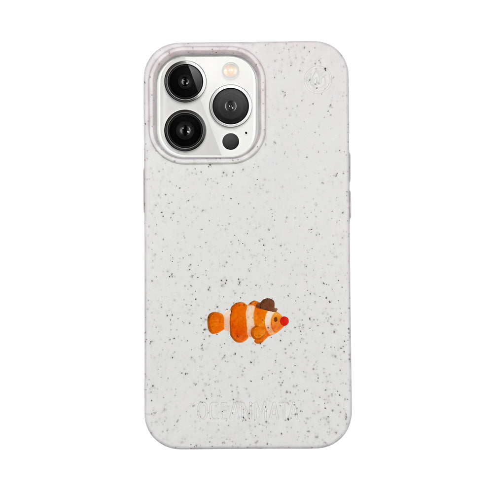 iPhone 13 Pro Case - Clownfish White - "Mr. Clown-Fish" - sustainable