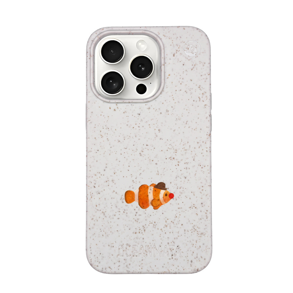 iPhone 15 Pro Max Case - Clownfish White - "Mr. Clown-Fish" - Sustainable
