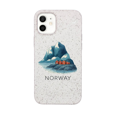 iPhone 12 mini Hülle - Norwegen weiß - "Norway" - nachhaltig