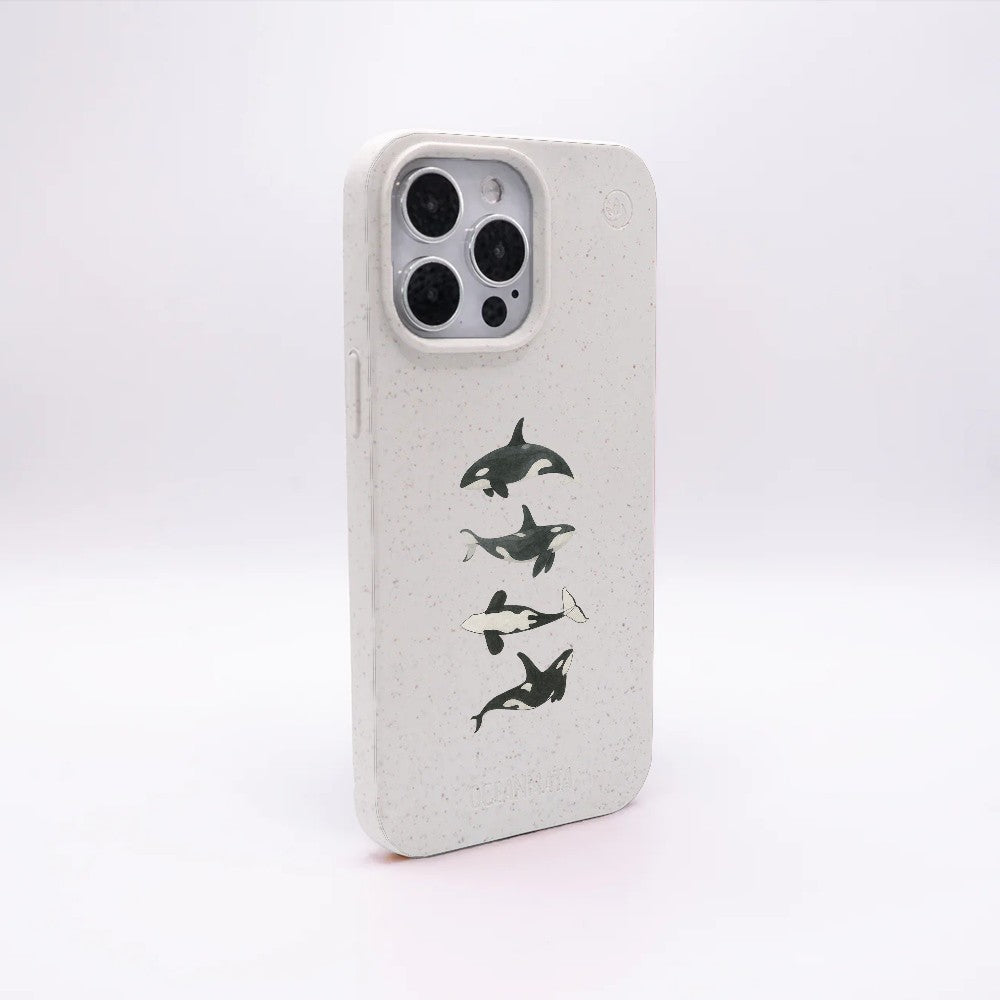 Biologisch abbaubare Handyhülle iPhone 14 pro Orcafamily — kompostierbar — Rückseite