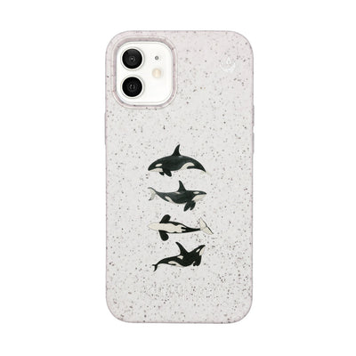 iPhone 12 mini Hülle - Orca weiß - "OrcaFamily" - nachhaltig
