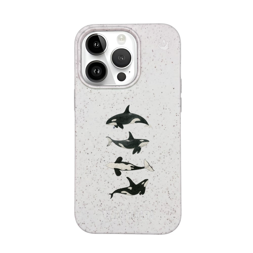iPhone 14 pro Hülle - Orca weiß - "OrcaFamily" - nachhaltig