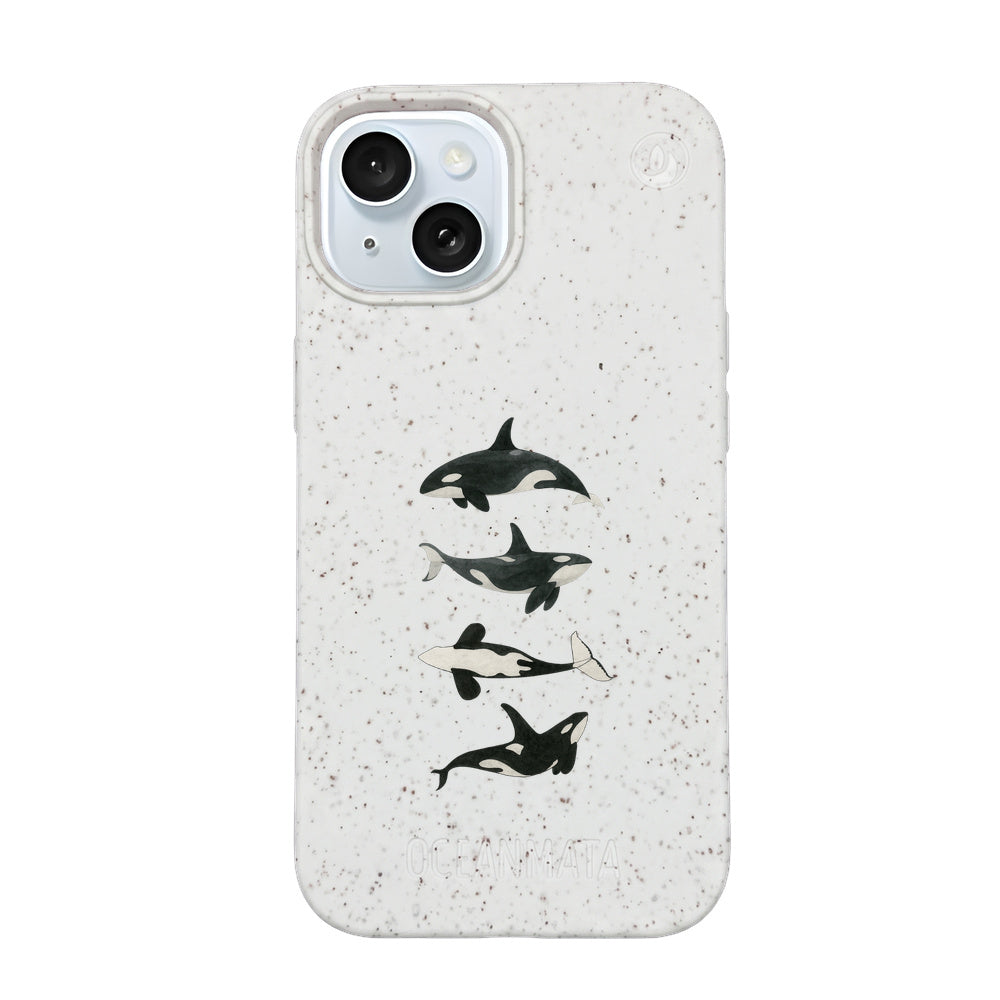 iPhone 15 Hülle - Orca weiß - "OrcaFamily" - nachhaltig