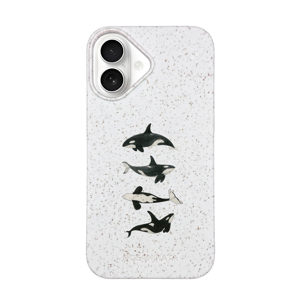 iPhone 16 Case - Orca White - "OrcaFamily" - Sustainable