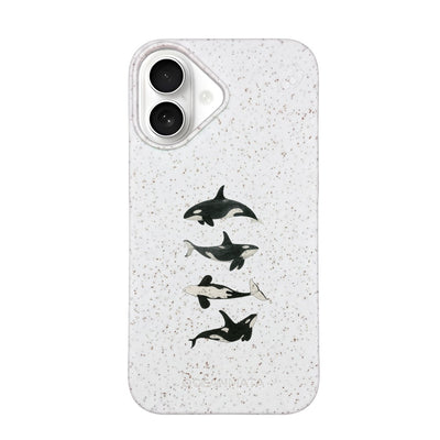 iPhone 16 Hülle - Orca weiß - "OrcaFamily" - nachhaltig