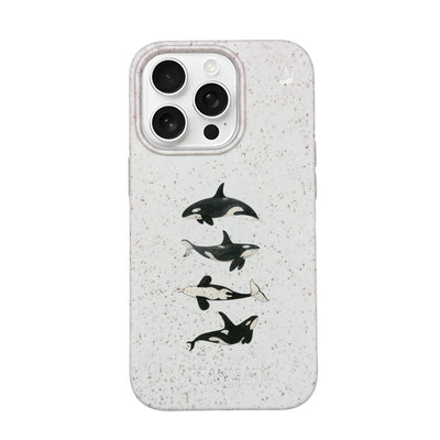iPhone 16 pro max Hülle - Orca weiß - "OrcaFamily" - nachhaltig