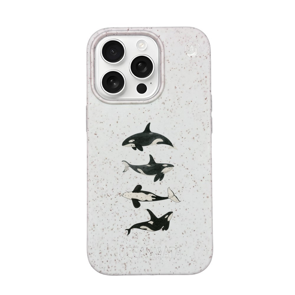 iPhone 16 Pro Max Case - Orca White - "OrcaFamily" - sustainable