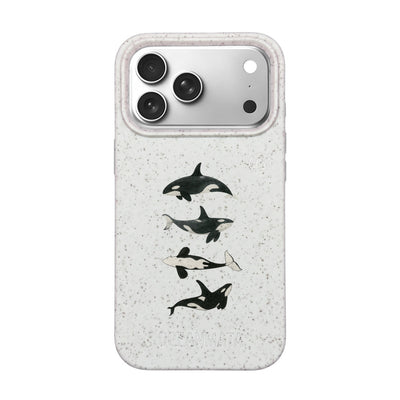 iPhone 17 Pro Max Case - Orca White - "OrcaFamily" - Sustainable