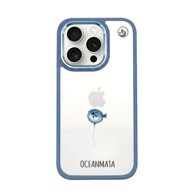 iPhone 15 pro Hülle - kugelfisch blau - "Pufferfish" - nachhaltig