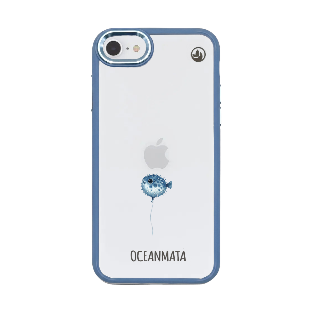 iPhone SE/7/8 Hülle - kugelfisch blau - "Pufferfish" - nachhaltig