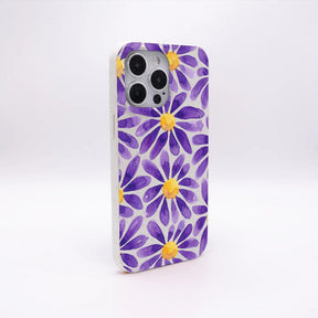 Biologisch abbaubare Handyhülle iPhone 16 pro Purplebloom — kompostierbar — Rückseite