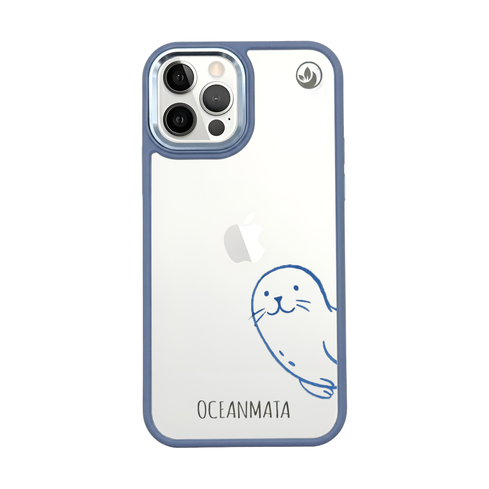 iPhone 12 pro / iPhone 12 Hülle - Robbe blau - "Robby" - nachhaltig