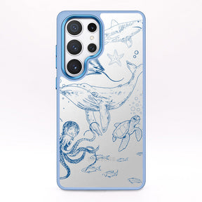 Samsung S25 hoesje - Whale Blue - "WhaleLife" duurzaam