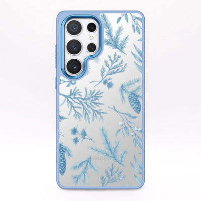Samsung S25+ Hülle - Winterwald blau - "BluePine" - nachhaltig