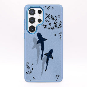 Samsung S24+ hoesje - Shark Blue - "Into the blue" duurzaam