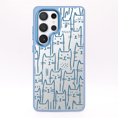 Samsung S25 Ultra Case - Cats blue - "meow" - sustainable