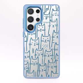 Samsung S24 Hülle - Katzen blau - "miau" - nachhaltig