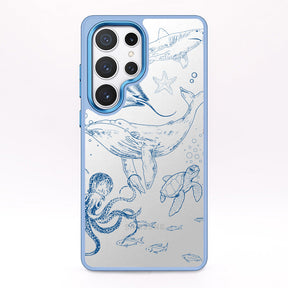 Samsung S25 hoesje - Whale Blue - "WhaleLife" duurzaam