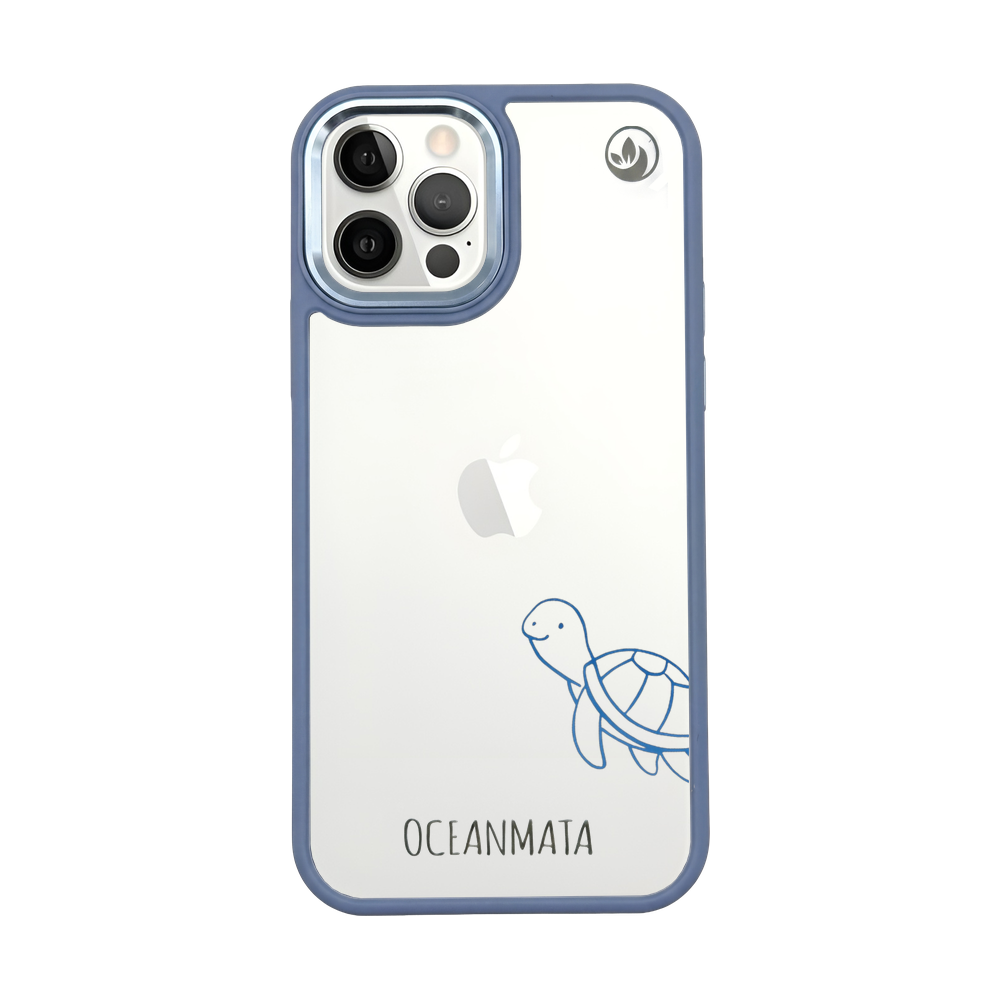 iPhone 12 pro / iPhone 12 Hülle - Schildkröte blau - "Schildi" - nachhaltig