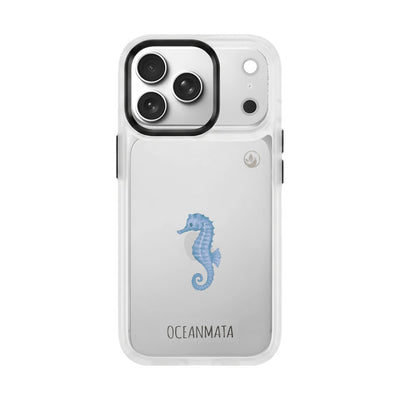 iPhone 18 Pro Max / 17 Pro Max Hülle - Seepferdchen weiß - "SeahorseTale" - nachhaltig