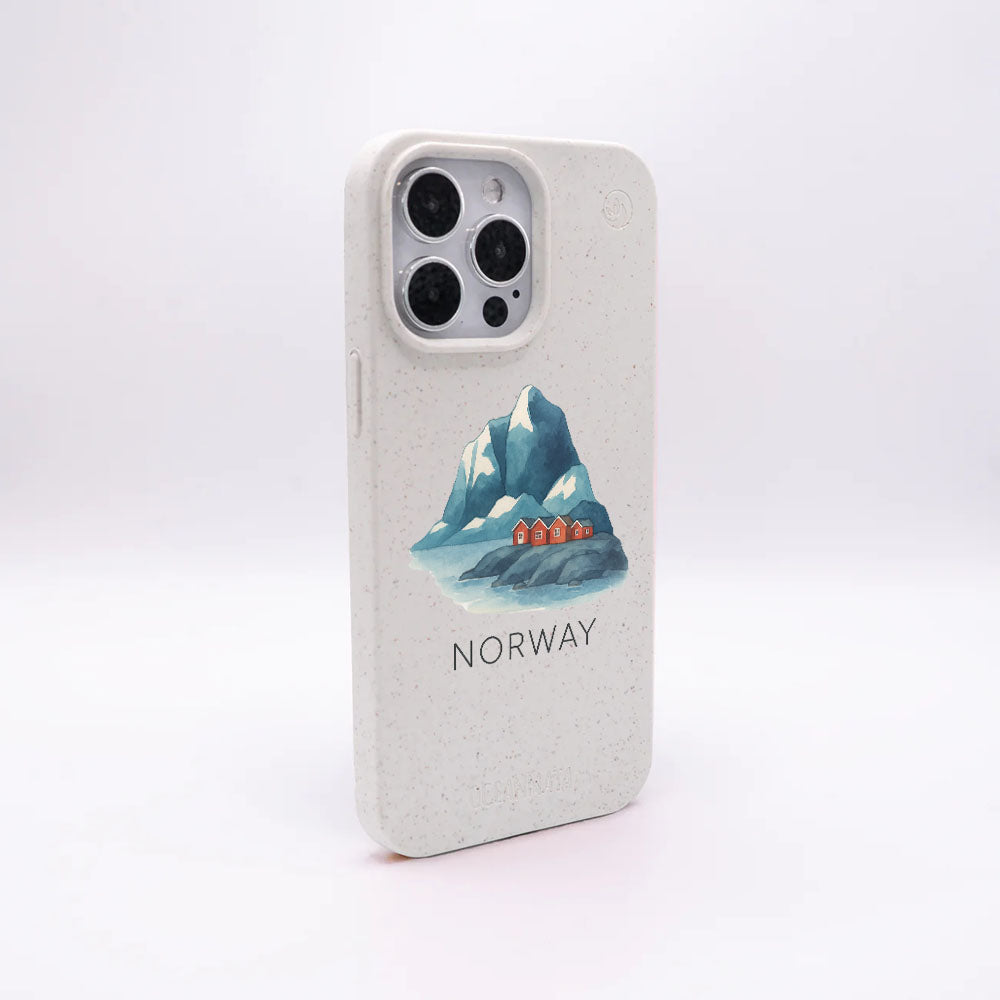 iPhone 14 Hülle - Norwegen weiß - "Norway" - nachhaltig