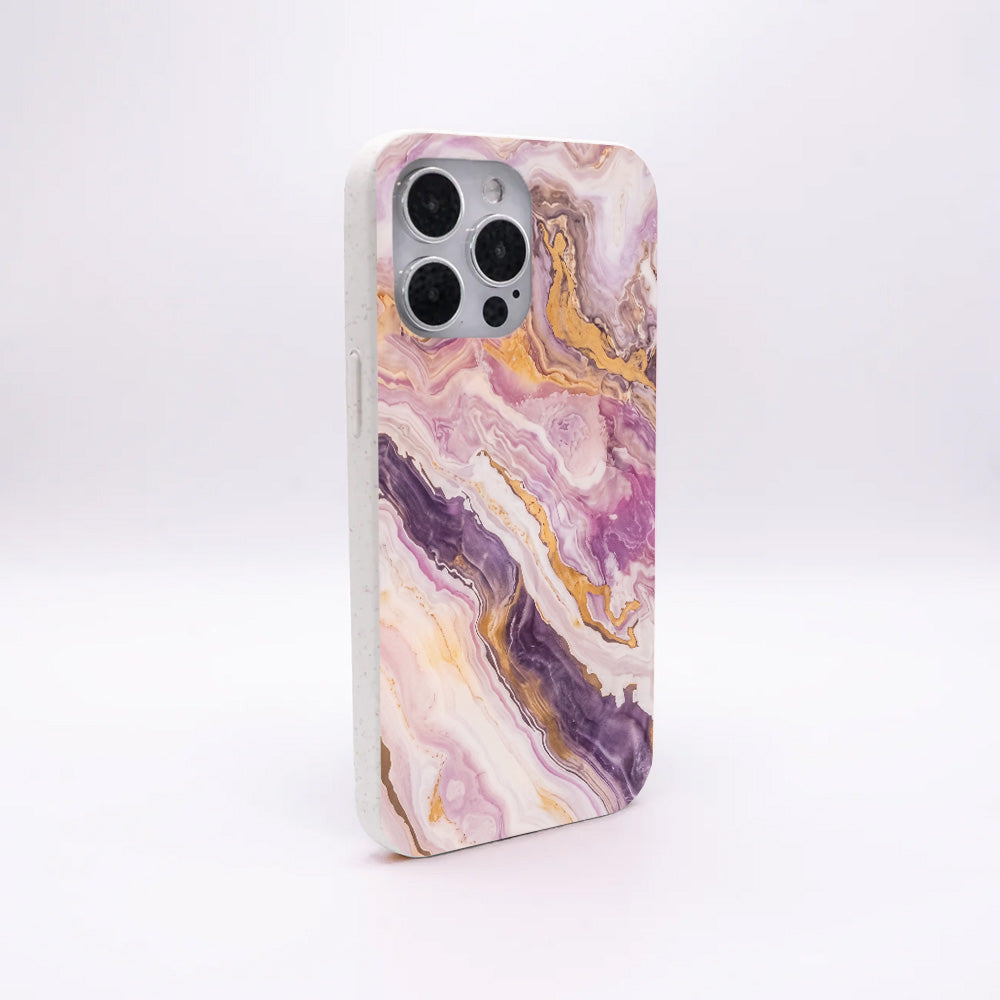 iPhone 16e Hülle - Marmor pink - "PinkMarble" - nachhaltig