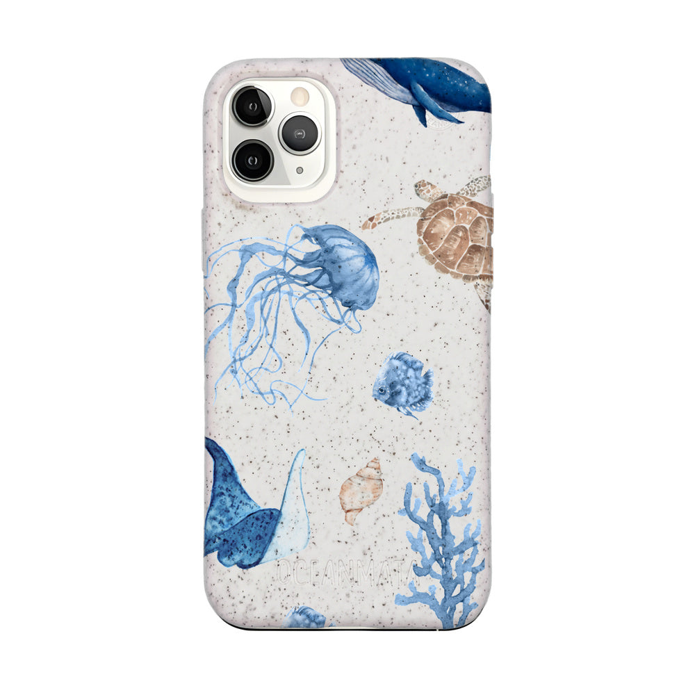 iPhone 11 Pro Case - white turtle - "Sea Turtle & Friends" - sustainable