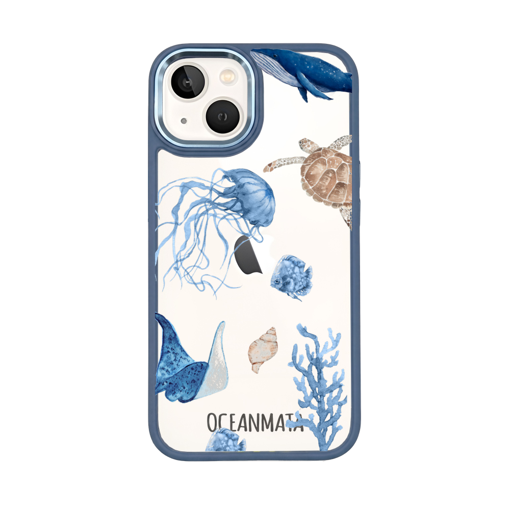 iPhone 13 mini case - white turtle - "Turtle &amp; Friends" - sustainable