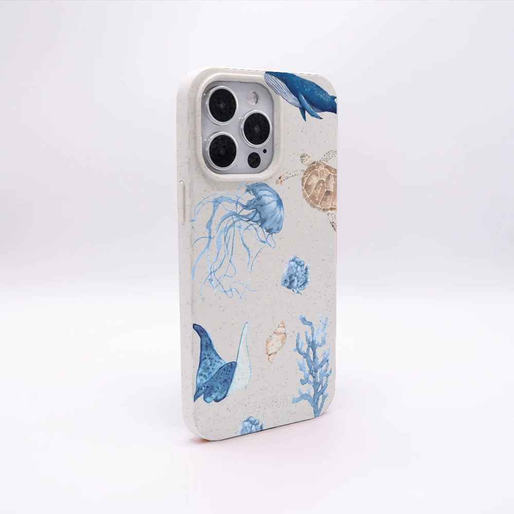 iPhone 17 Pro Max Case - White Turtle - "Sea Turtle & Friends" - Sustainable