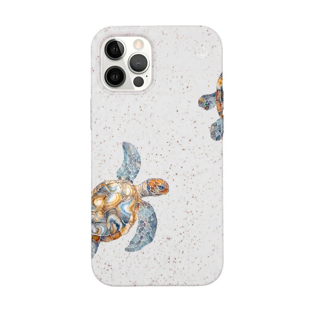 iPhone 12 Pro / iPhone 12 Case - Turtle White - "TurtleGaze" - sustainable