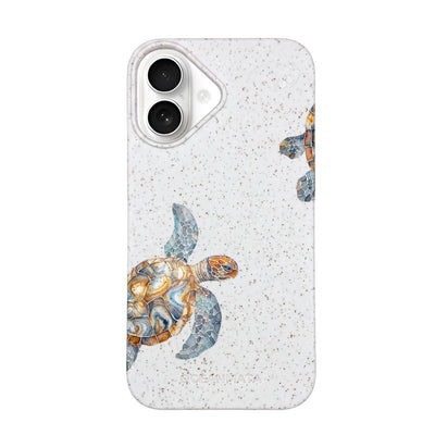 iPhone 16 Hülle - Schildkröte weiß - "TurtleGaze" - nachhaltig