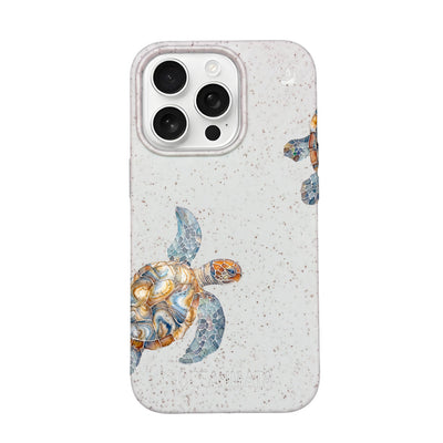 iPhone 16 pro Hülle - Schildkröte weiß - "TurtleGaze" - nachhaltig