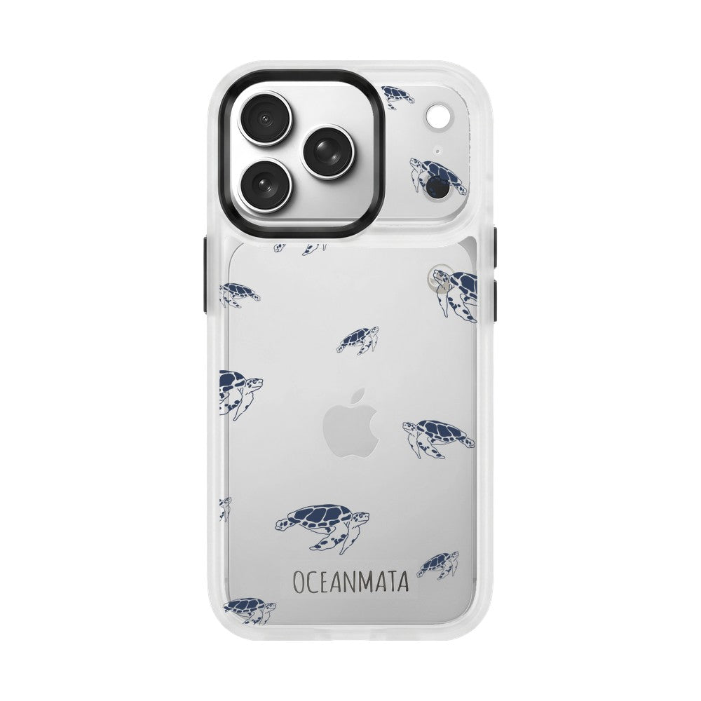 iPhone 18 Pro / 17 Pro Hülle - Schildkröten blau - "Turtlino" - nachhaltig