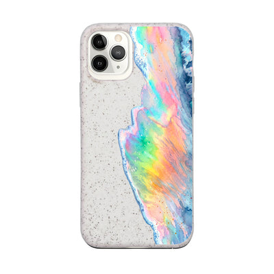 iPhone 11 pro Hülle - Regenbogen Welle weiß - "WaveOfPride" - nachhaltig