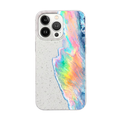 iPhone 13 Pro Case - Rainbow Wave White - "WaveOfPride" - sustainable