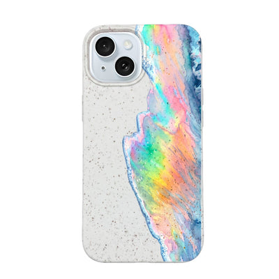 iPhone 15 Case - Rainbow Wave White - "WaveOfPride" - sustainable